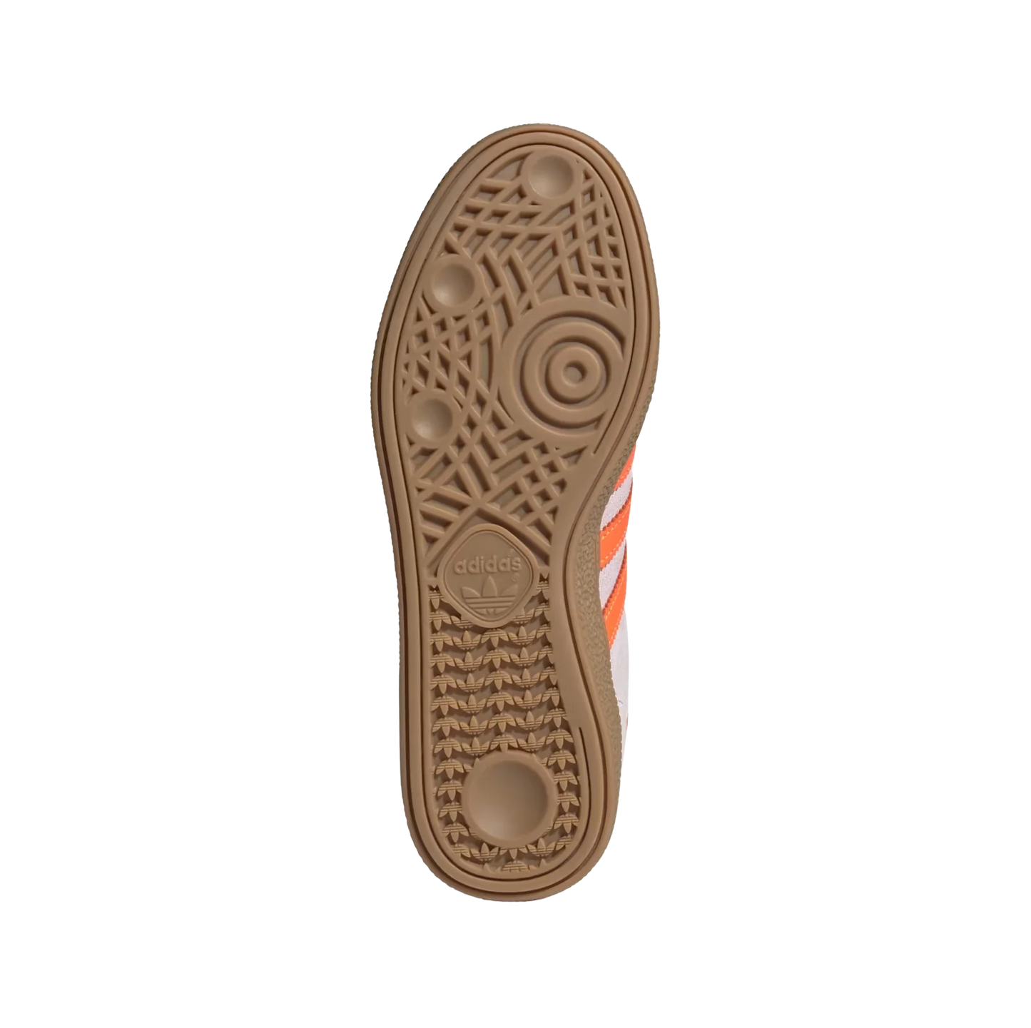 Adidas Spezial Clear Pink – Sohlenansicht der Retro-Unisex-Sneaker aus Wildleder mit Solar-Orange-Details und Gummisohle