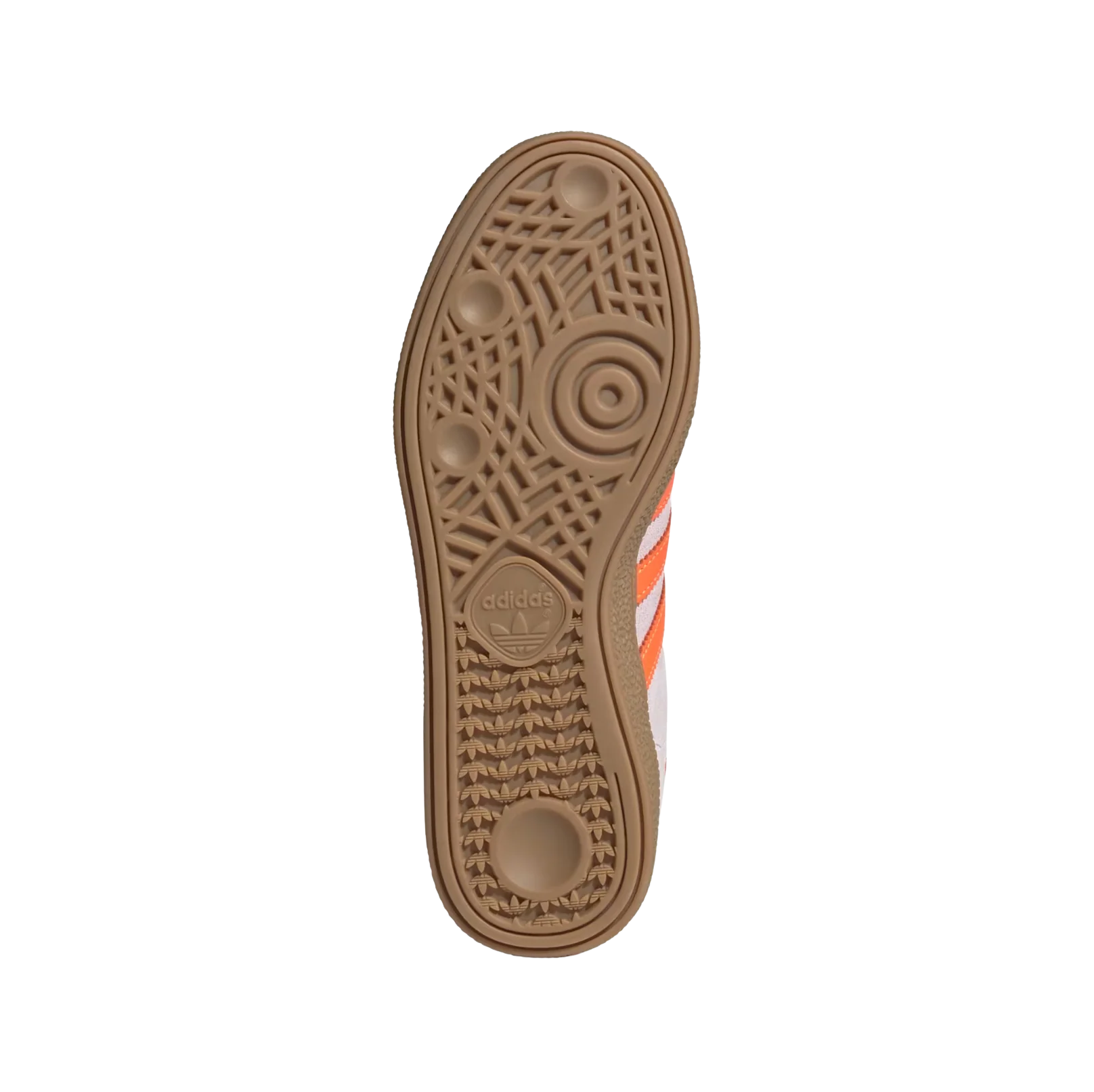Adidas Spezial Clear Pink – Sohlenansicht der Retro-Unisex-Sneaker aus Wildleder mit Solar-Orange-Details und Gummisohle