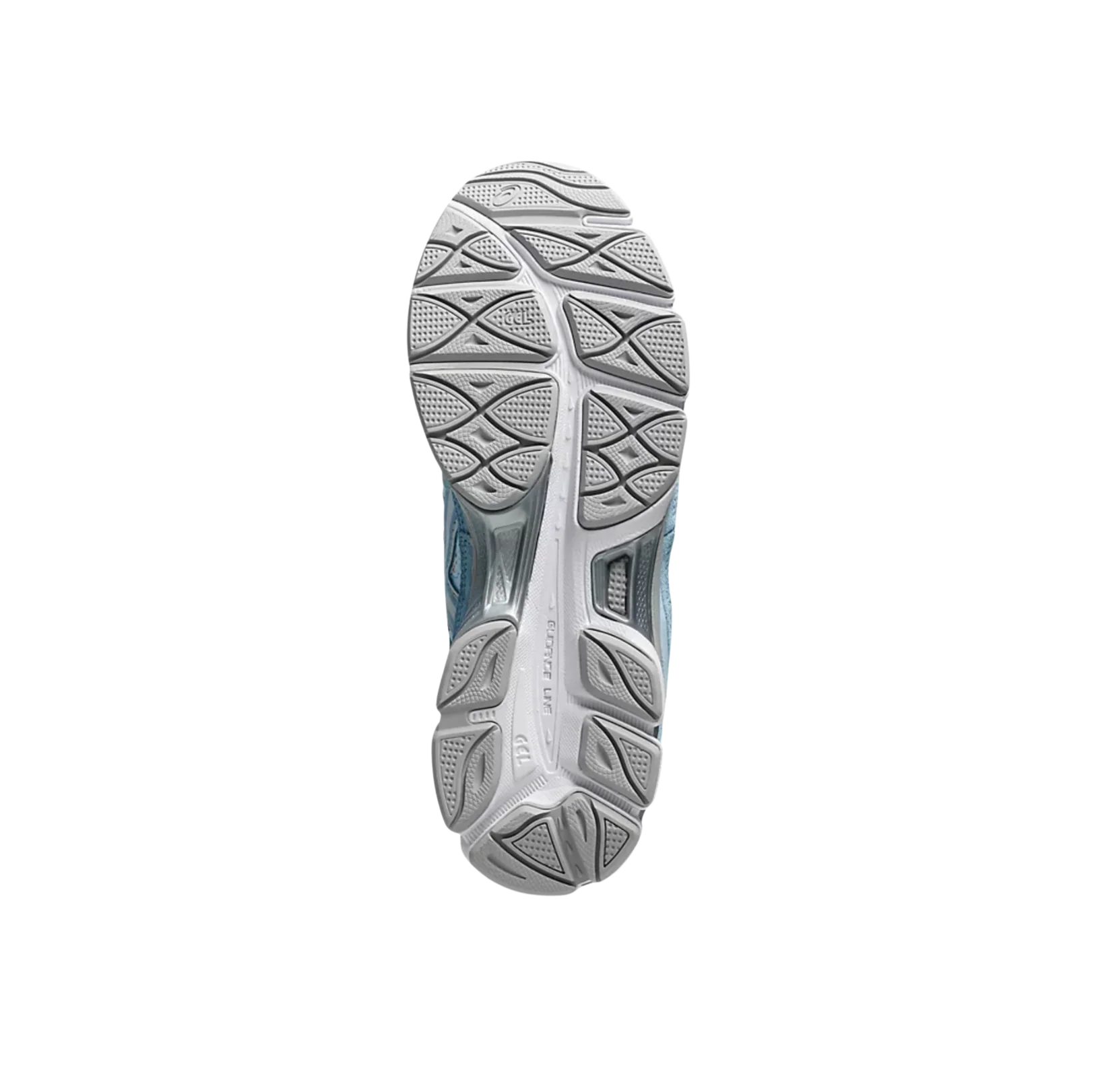 ASICS GEL NYC Arctic Sky – Sohlenansicht mit rutschfester Gummisohle und technischer Profilstruktur