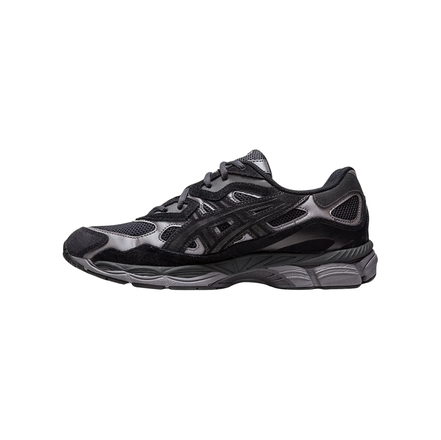 ASICS GEL NYC Graphite Grey Black – Innenseite des Retro-Performance-Sneakers mit grafischen Details und GEL™-Dämpfung