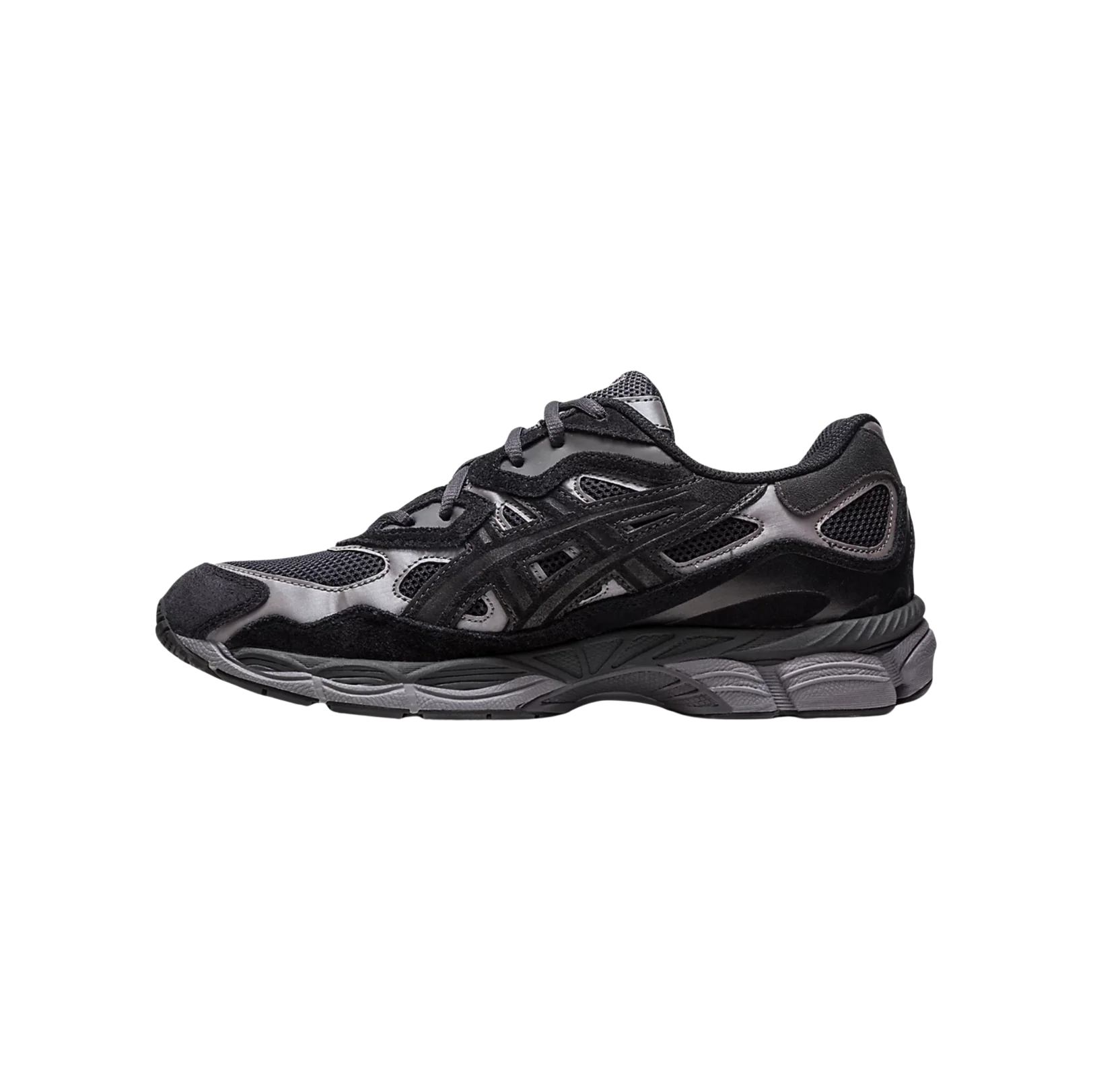 ASICS GEL NYC Graphite Grey Black – Innenseite des Retro-Performance-Sneakers mit grafischen Details und GEL™-Dämpfung