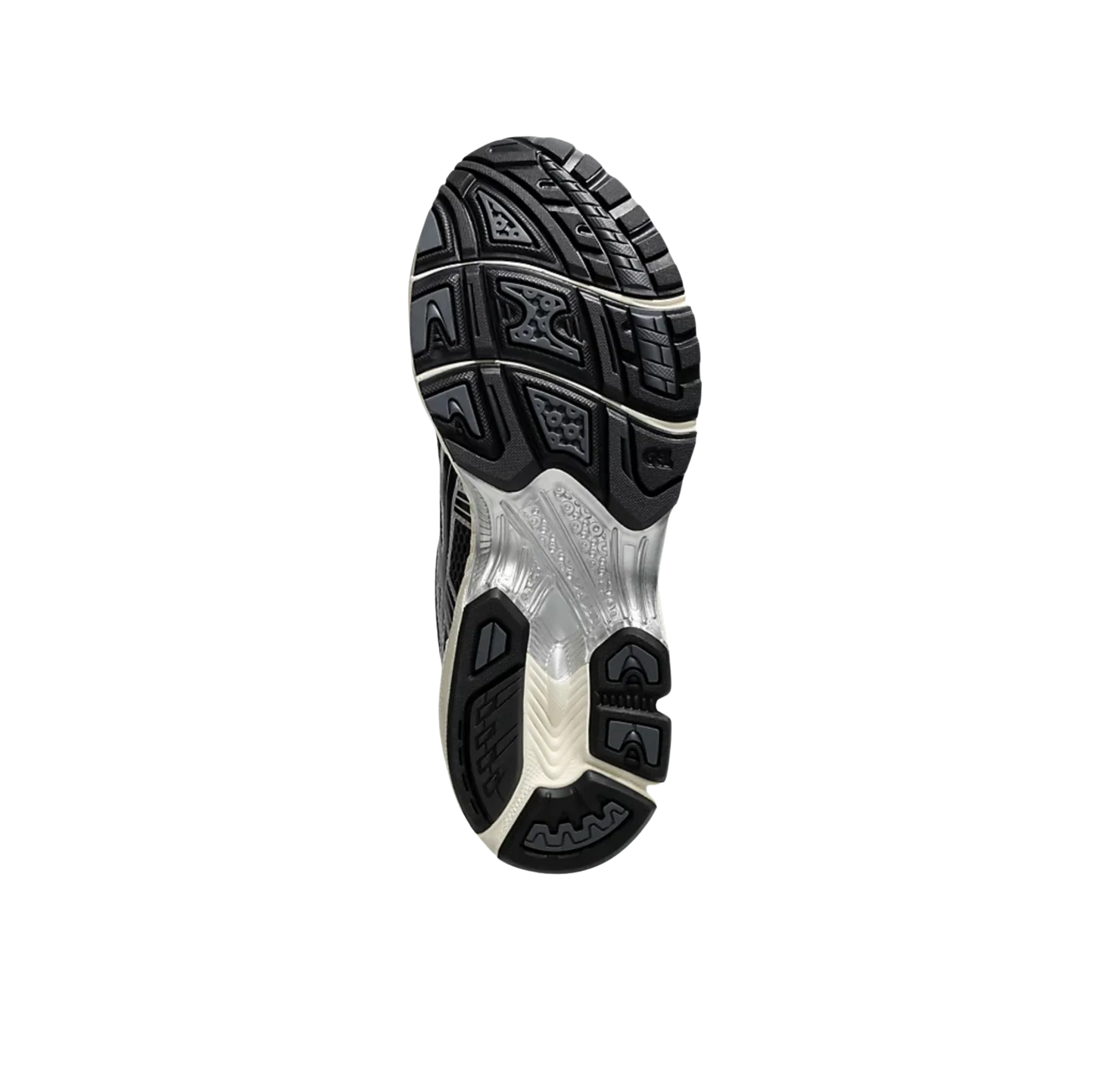 ASICS Kayano 14 Carrier Grey Black – Sohlenansicht mit rutschfester Gummisohle und technischem Grip-Profil