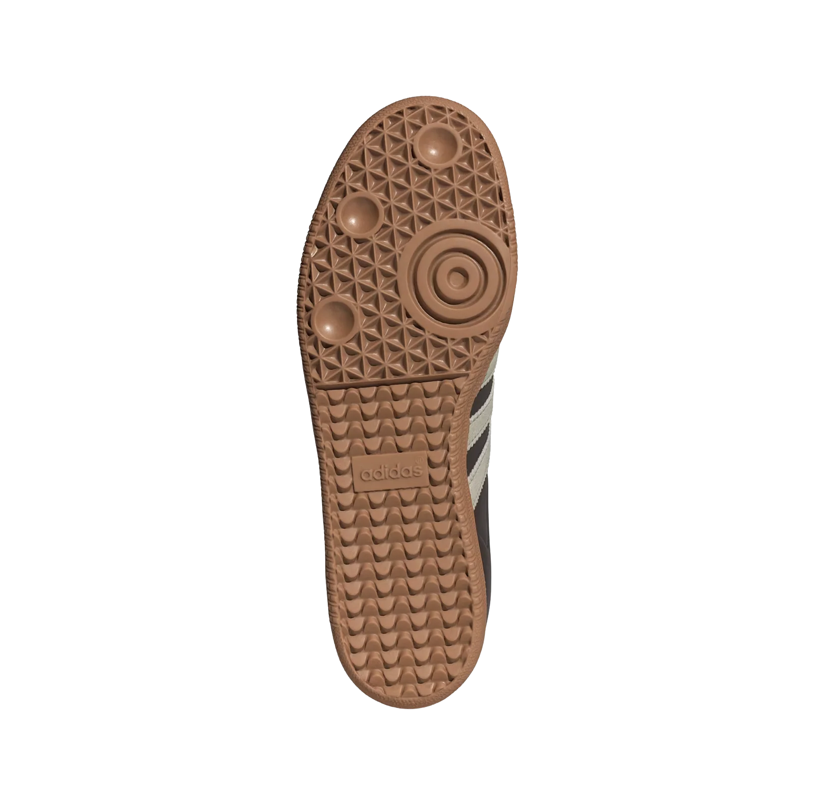 Adidas Samba OG Brown Putty – Sohlenansicht der Retro-Unisex-Sneaker aus Leder & Wildleder mit Naturgummisohle