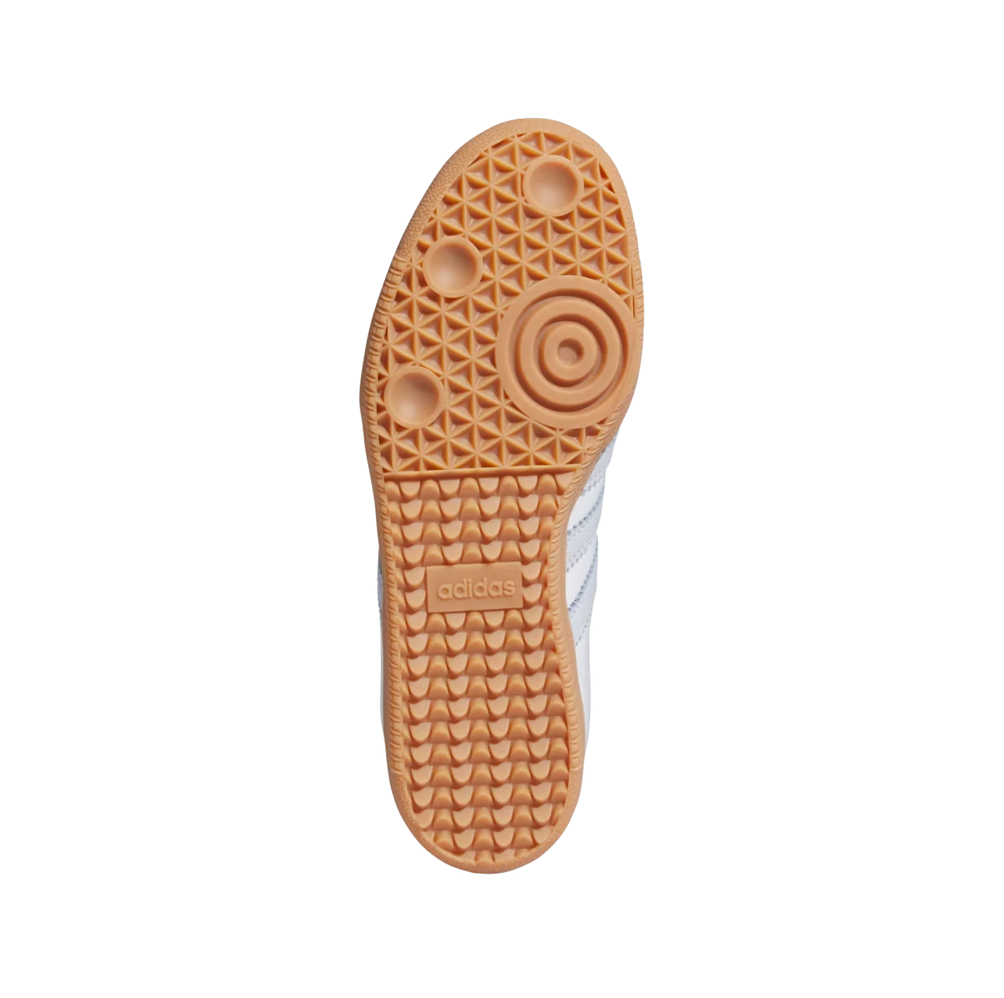 Adidas Samba OG Cloud White – Sohlenansicht der Retro-Unisex-Sneaker aus Leder mit Gummisohle und hellblauen Details