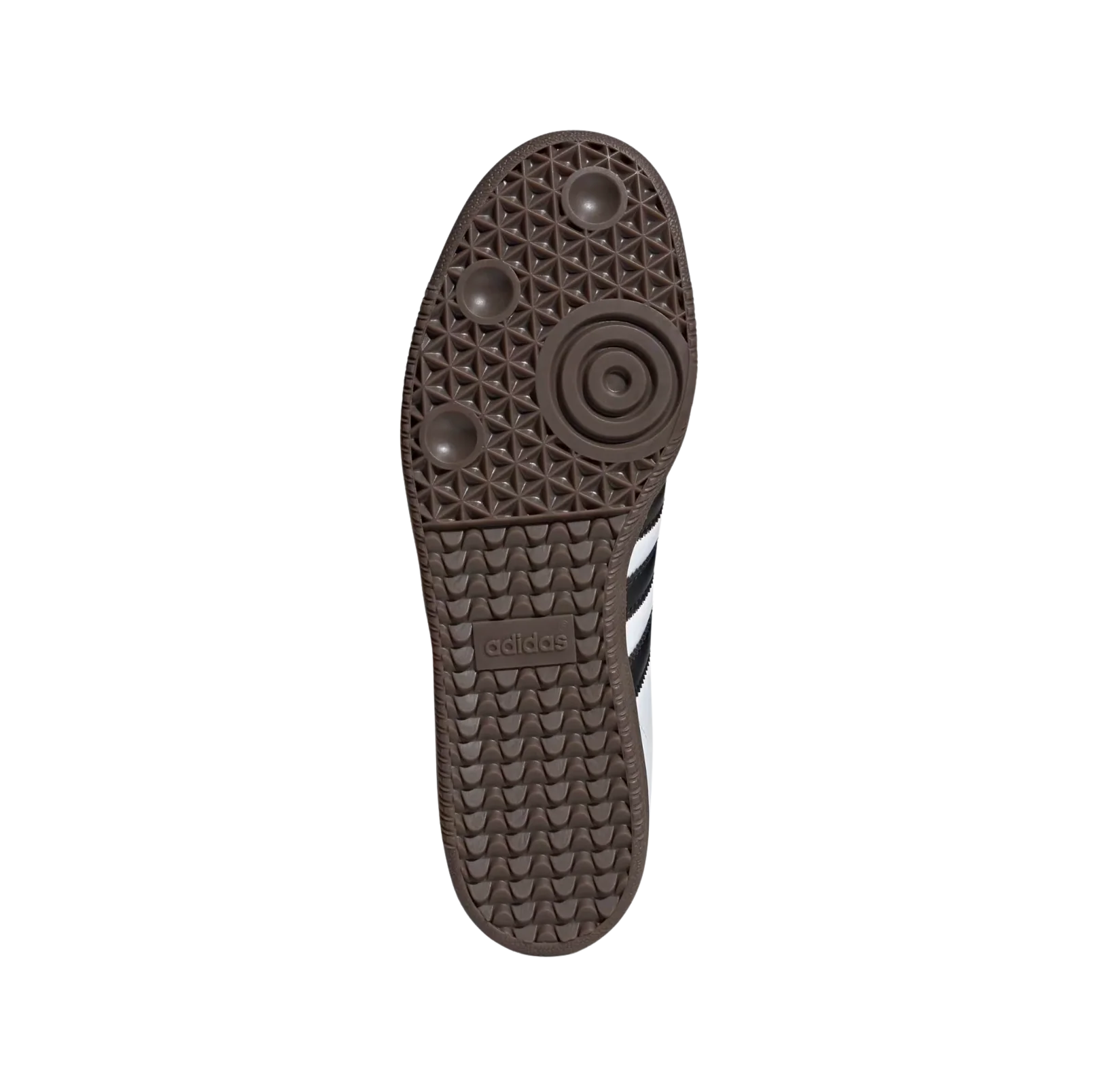 Adidas Samba OG Cloud White – Sohlenansicht der Retro-Unisex-Sneaker aus Leder & Wildleder in Weiß mit Naturgummi-Sohle und schwarzen Streifen