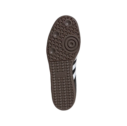 Adidas Samba OG Core Black – Sohlenansicht der Retro-Unisex-Sneaker aus vollnarbigem Leder mit Naturgummisohle und weißen Streifen