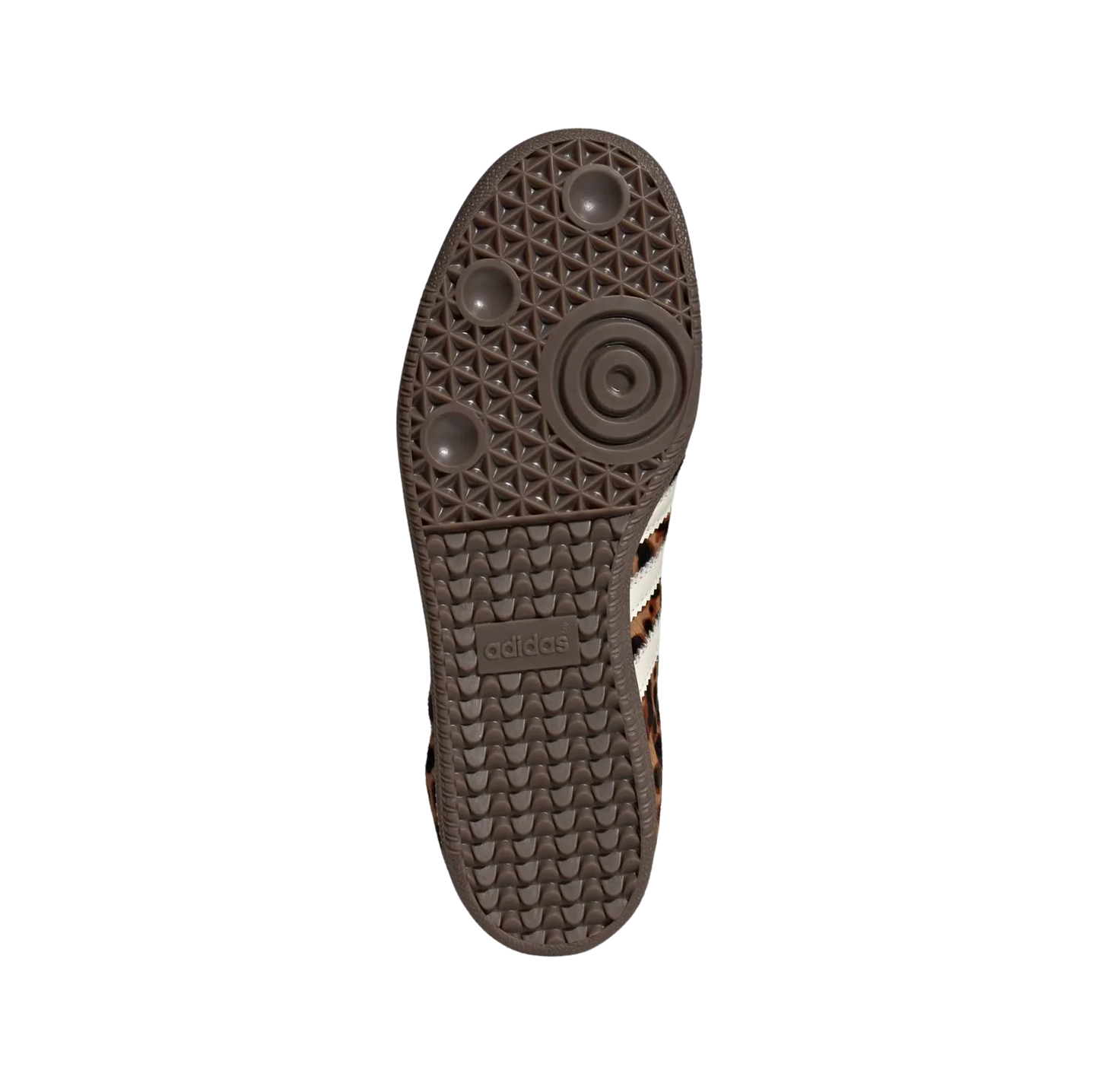 Adidas Samba OG Leopard – Sohlenansicht der Retro-Damen-Sneaker aus Pony Hair mit Leoparden-Print und Gummisohle