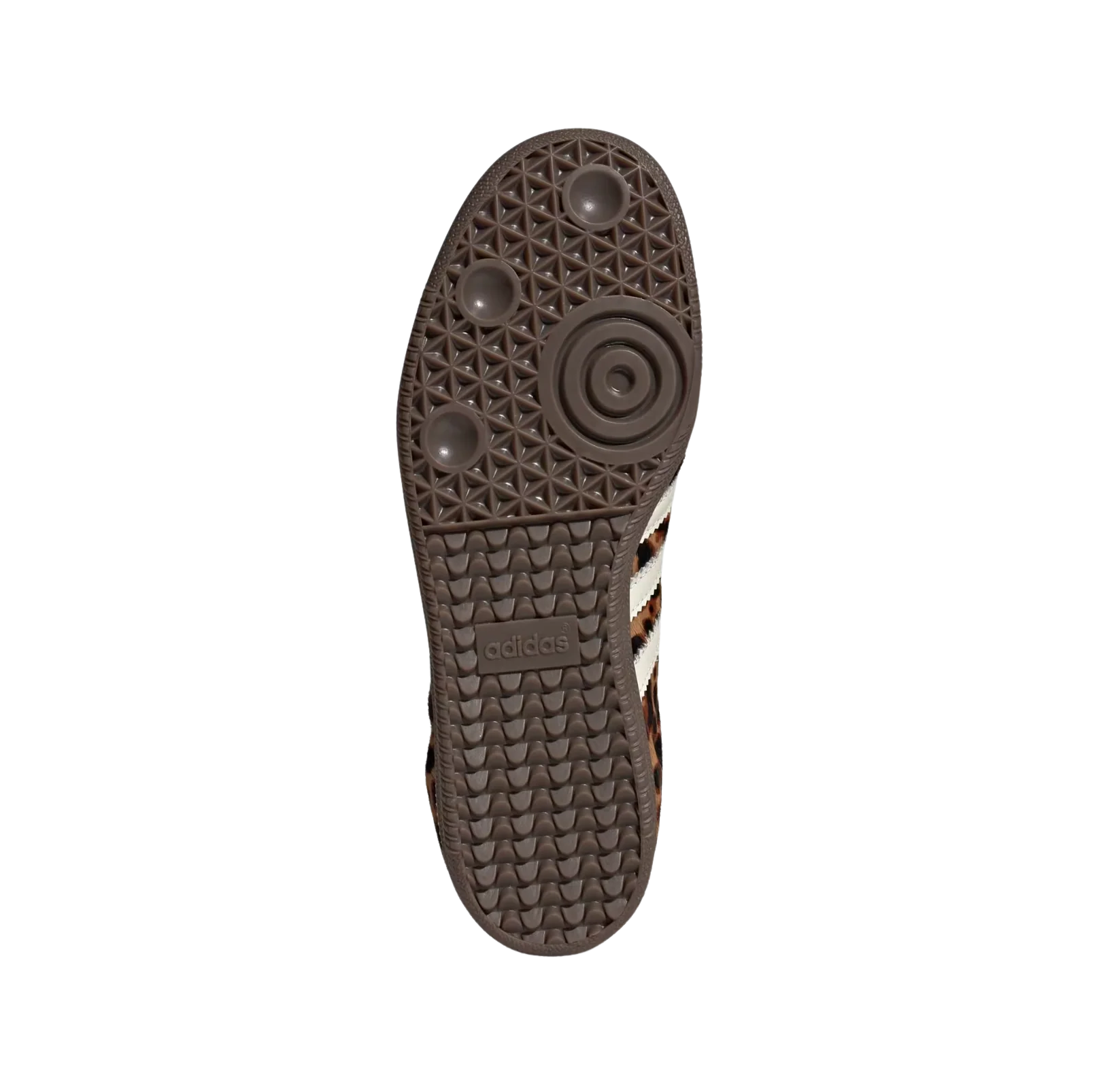 Adidas Samba OG Leopard – Sohlenansicht der Retro-Damen-Sneaker aus Pony Hair mit Leoparden-Print und Gummisohle