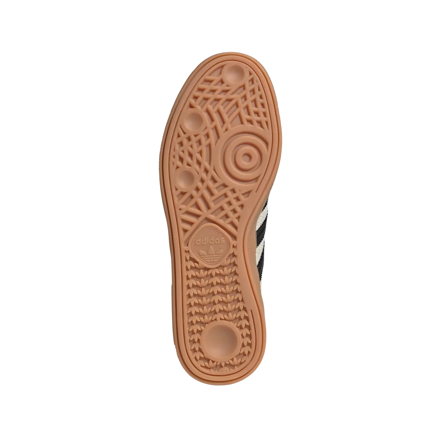 Adidas Spezial Alumina – Sohlenansicht der Retro-Unisex-Sneaker aus Wildleder mit Gummisohle und schwarzen Streifen