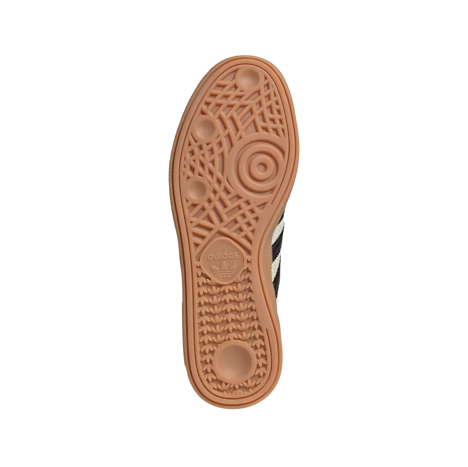 Adidas Spezial Alumina – Sohlenansicht der Retro-Unisex-Sneaker aus Wildleder mit Gummisohle und schwarzen Streifen