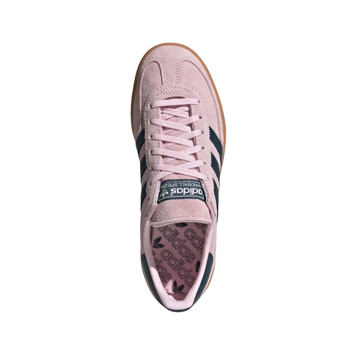 Adidas Spezial Clear Pink – Draufsicht der Retro-Unisex-Sneaker aus Wildleder mit Gummisohle und Arctic-Night-Streifen