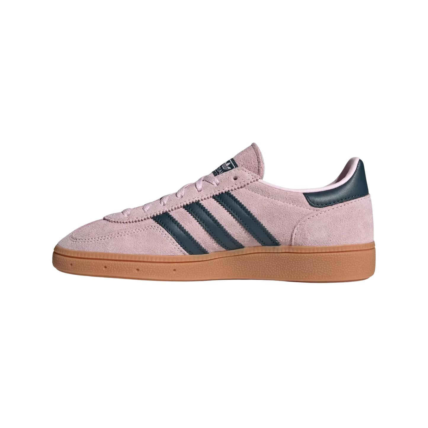 Adidas Spezial Clear Pink – gegenüberliegende Seitenansicht der Retro-Unisex-Sneaker aus Wildleder mit Gummisohle und Arctic-Night-Streifen
