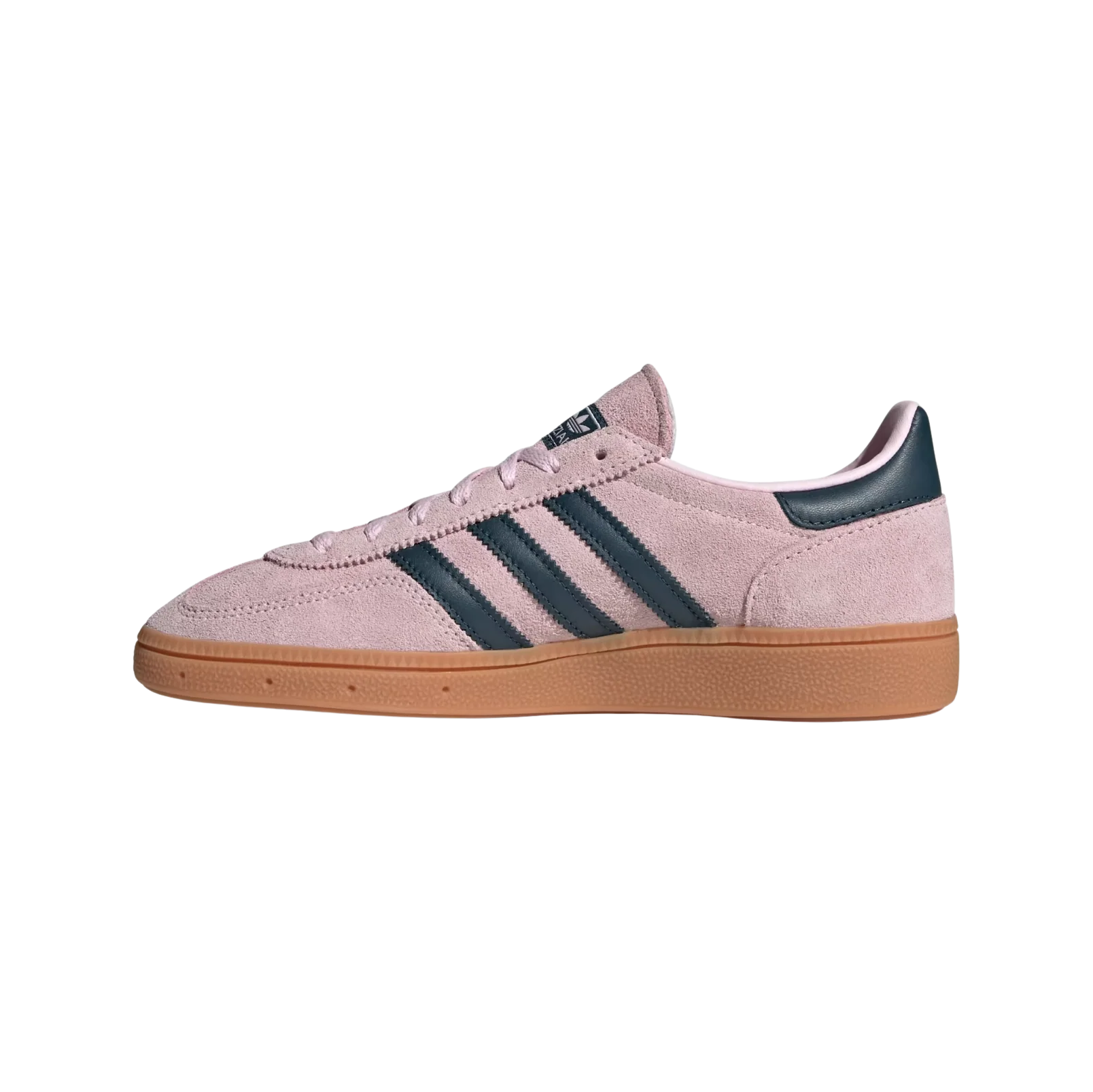 Adidas Spezial Clear Pink – gegenüberliegende Seitenansicht der Retro-Unisex-Sneaker aus Wildleder mit Gummisohle und Arctic-Night-Streifen