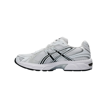 ASICS GEL 1130 White & Black – gegenüberliegende Seitenansicht der Retro-Tech Sneaker aus Mesh und Synthetik mit sichtbarer GEL-Technologie