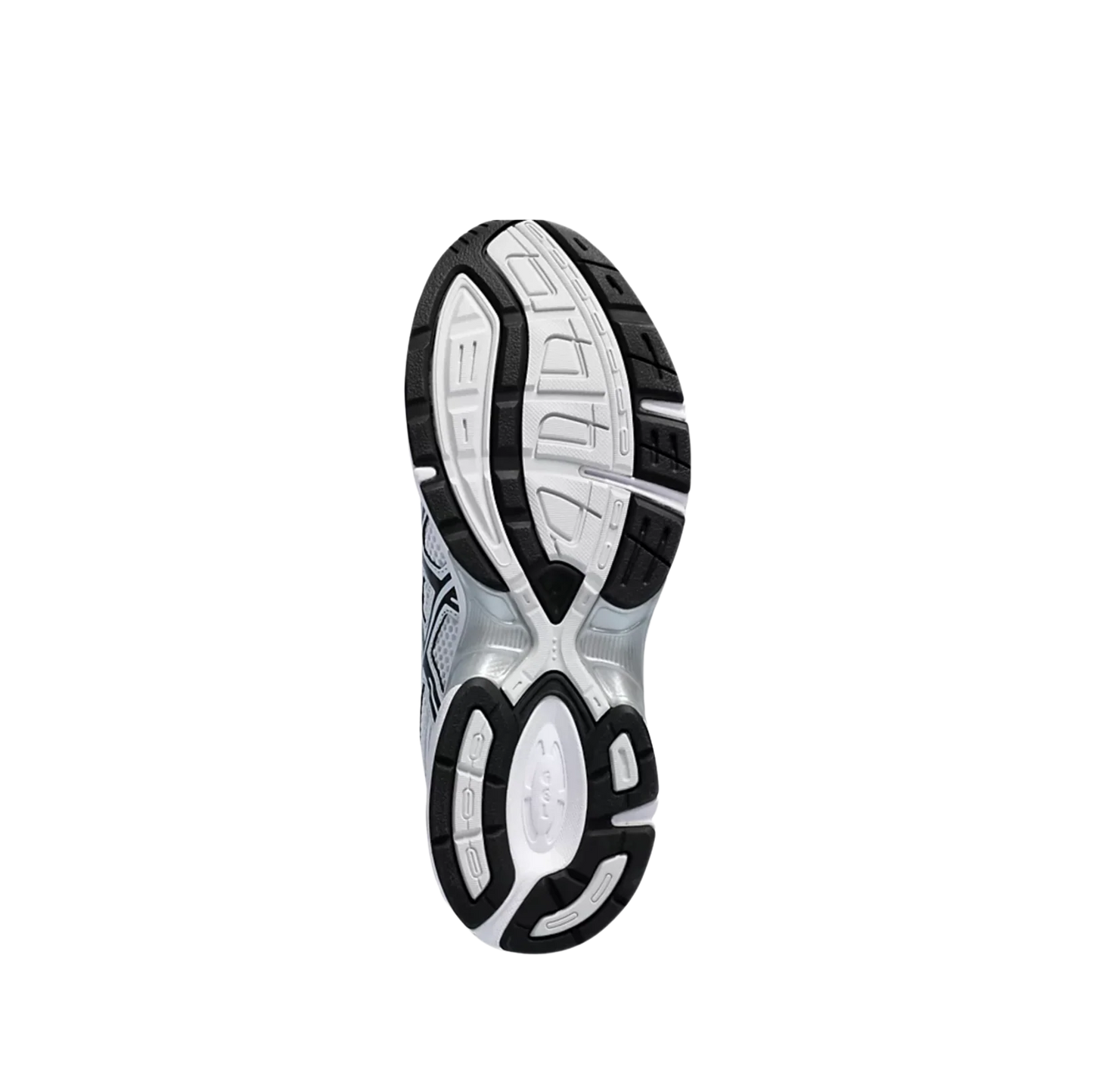 ASICS GEL 1130 White & Black – Ansicht der Laufsohle mit rutschfestem Grip und integrierter GEL-Dämpfung
