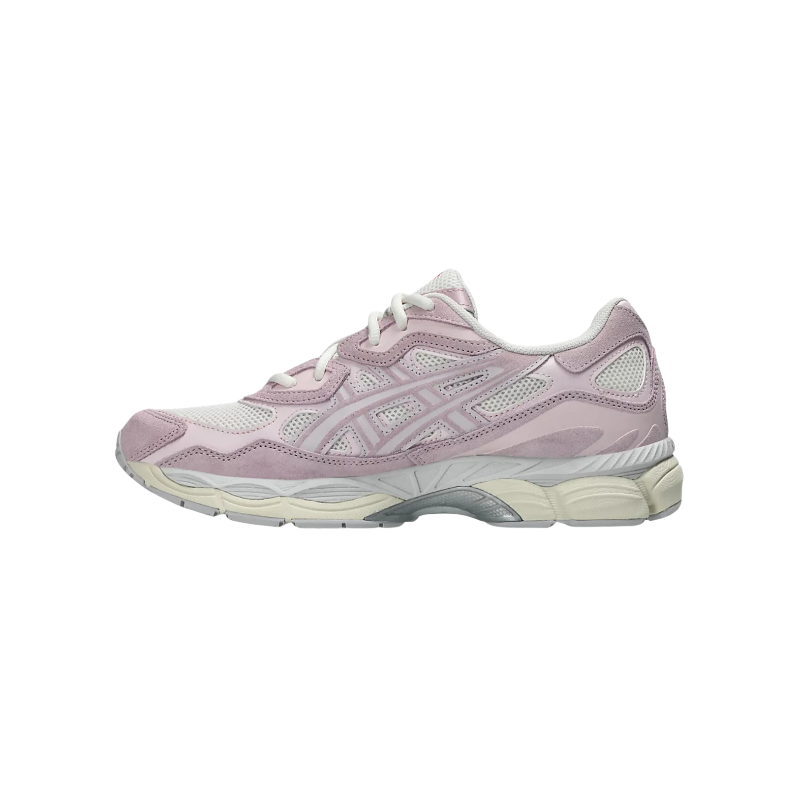 ASICS GEL NYC Cream Rose Water – Innenseite des Retro-Tech-Sneakers aus Leder mit synthetischen Overlays und sichtbarer GEL™-Dämpfung