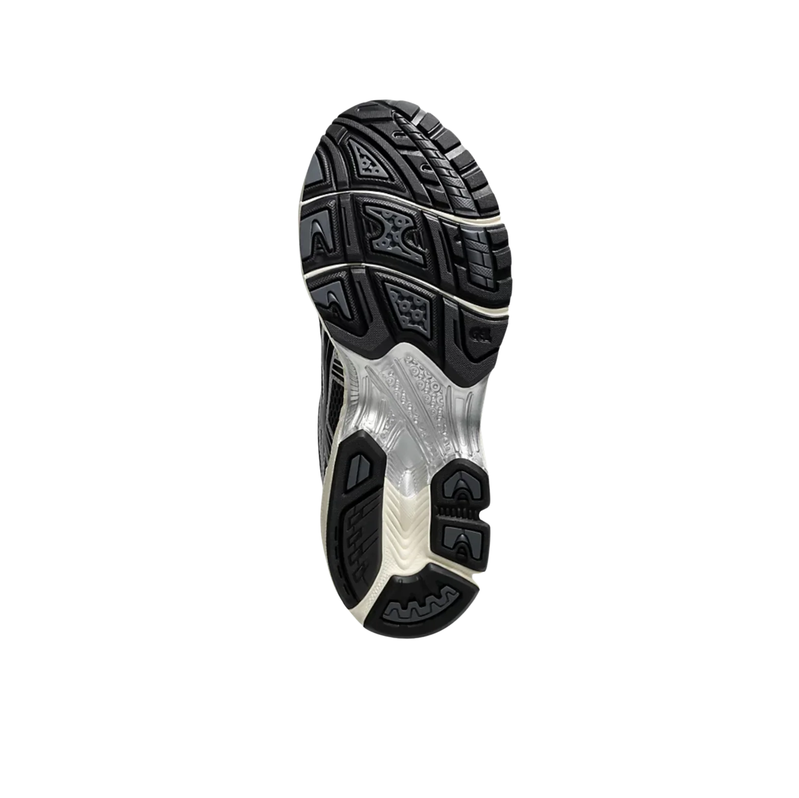 ASICS Kayano 14 Carrier Grey Black – Sohlenansicht mit rutschfester Gummisohle und technischem Grip-Profil