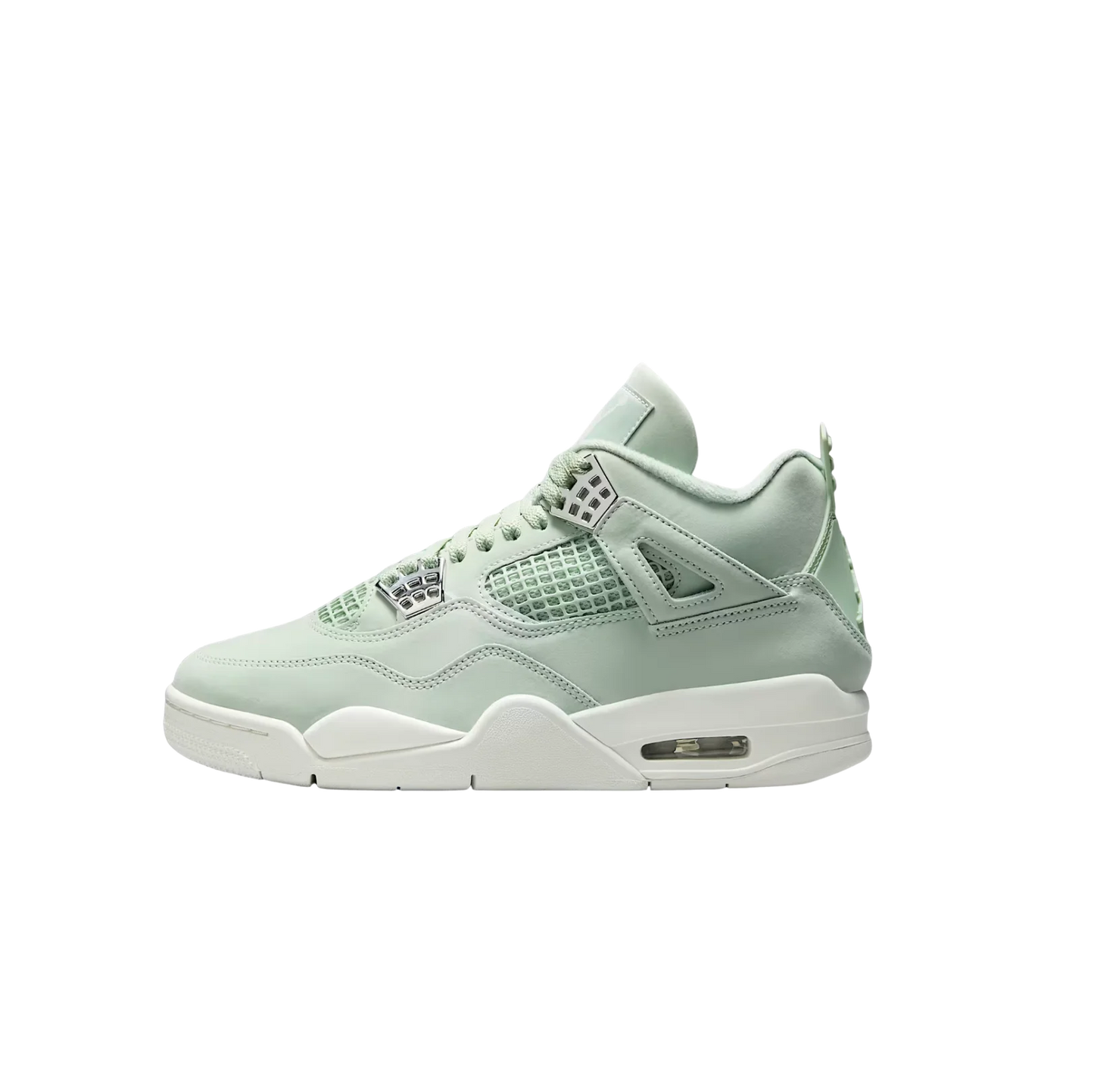Air Jordan 4 Retro Seafoam – Innenseite in Seafoam-Leder mit sichtbarer Air-Einheit und Retro-Details